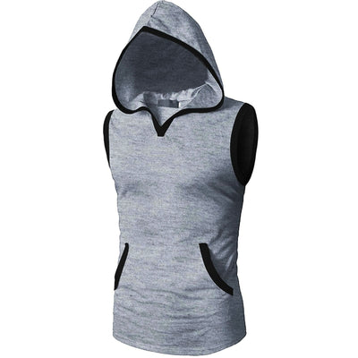 Contrast Trim Hooded Tank Top Vest