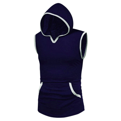 Contrast Trim Hooded Tank Top Vest