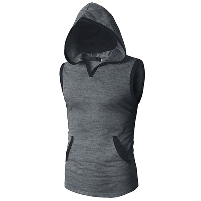 Contrast Trim Hooded Tank Top Vest