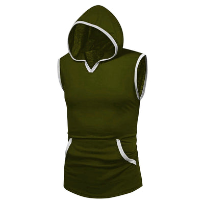 Contrast Trim Hooded Tank Top Vest